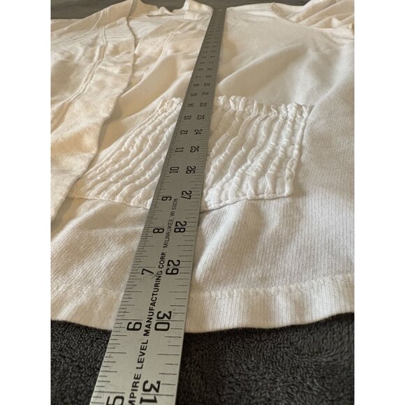 Jess & Jane Women's Open Front Cardigan 2X White Cotton Pockets USA Professional - Picture 10 of 10